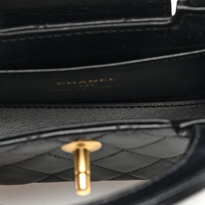 Chanel Shiny Aged Calfskin Quilted Mini Nano Kelly Shopper Black 5 of 11