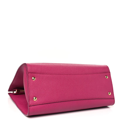 Salvatore Ferragamo Calfskin Double Handle Medium Amy Tote Sangria Pamplona 4 of 11