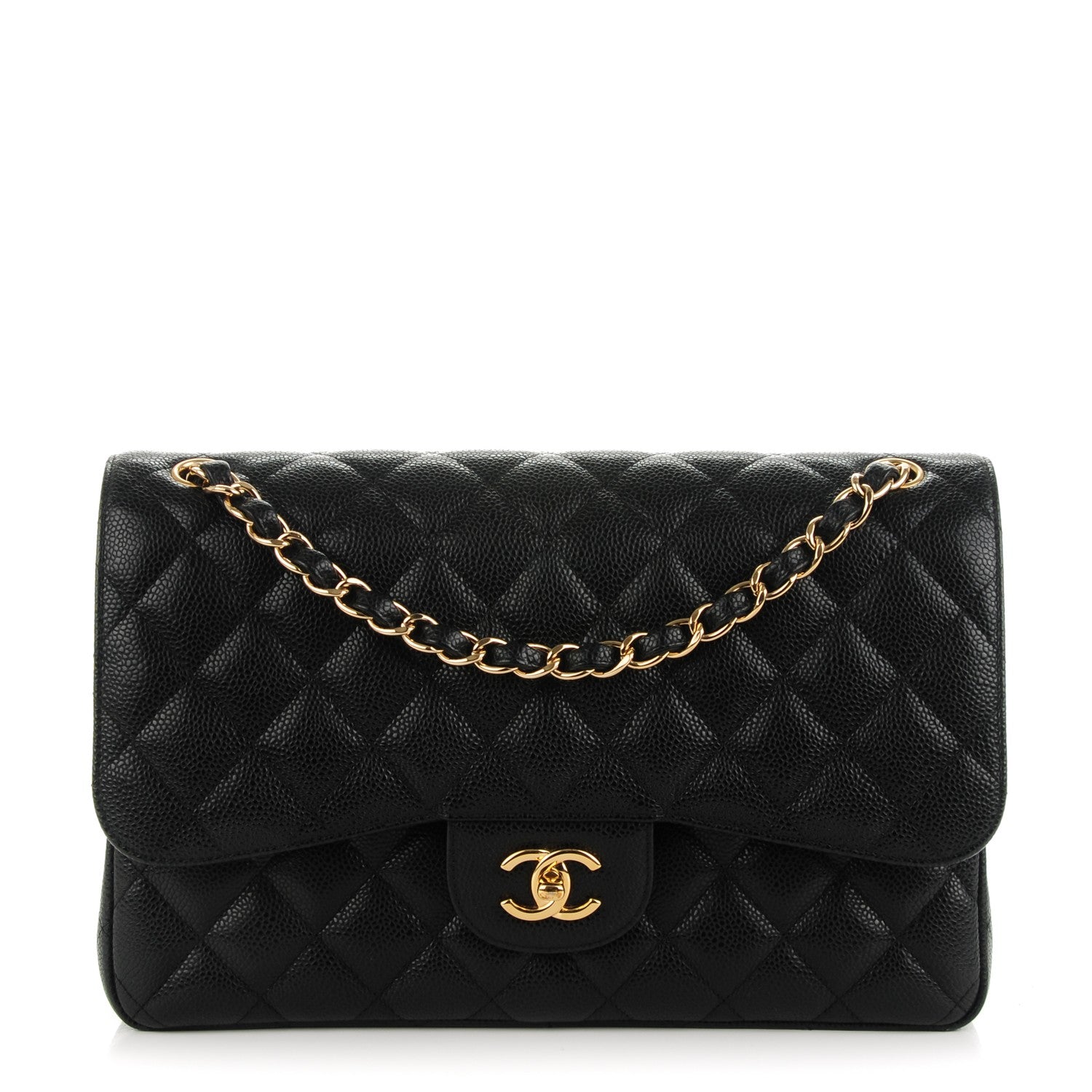 Chanel Caviar Quilted Jumbo Double Flap Black 1 of 8