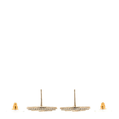 Chanel Crystal CC Vendome Round Earrings Gold 3 of 4