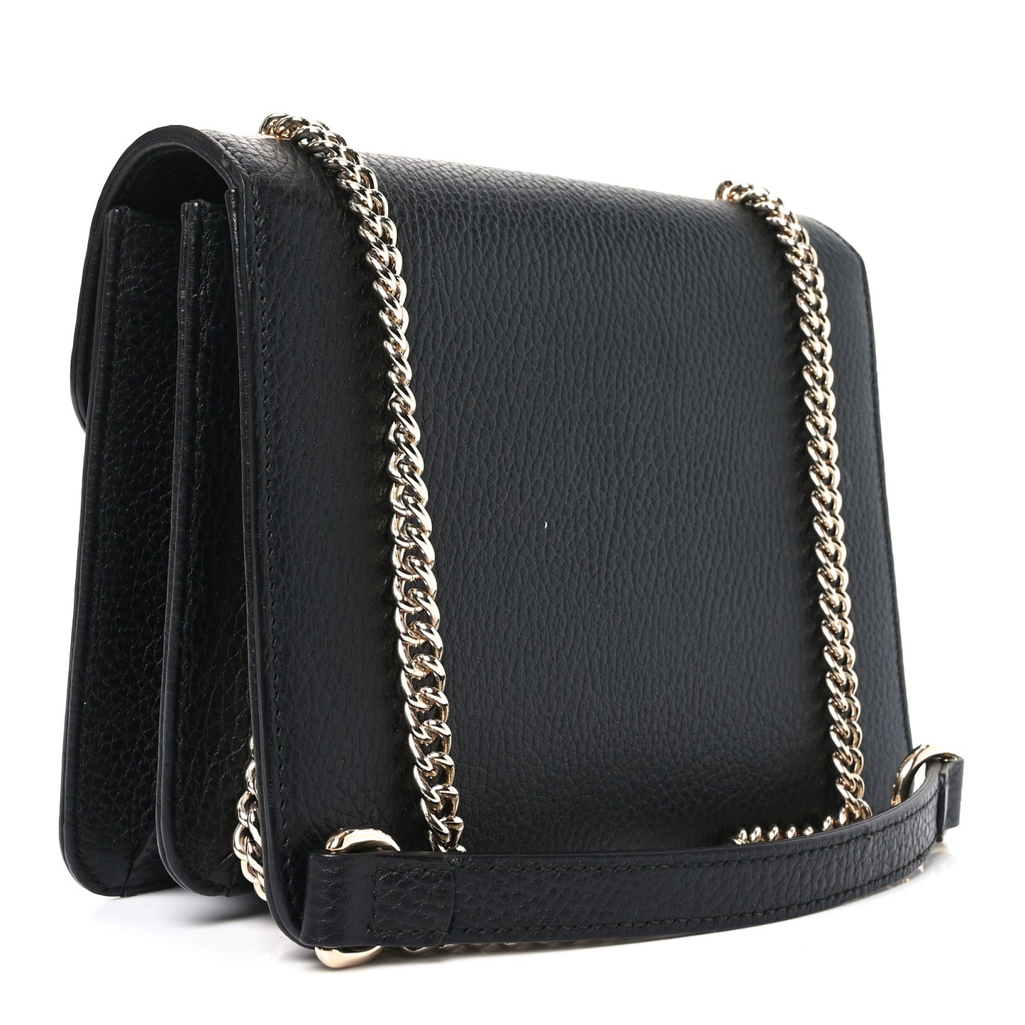 Dollar Calfskin Small Interlocking G Shoulder Bag Black