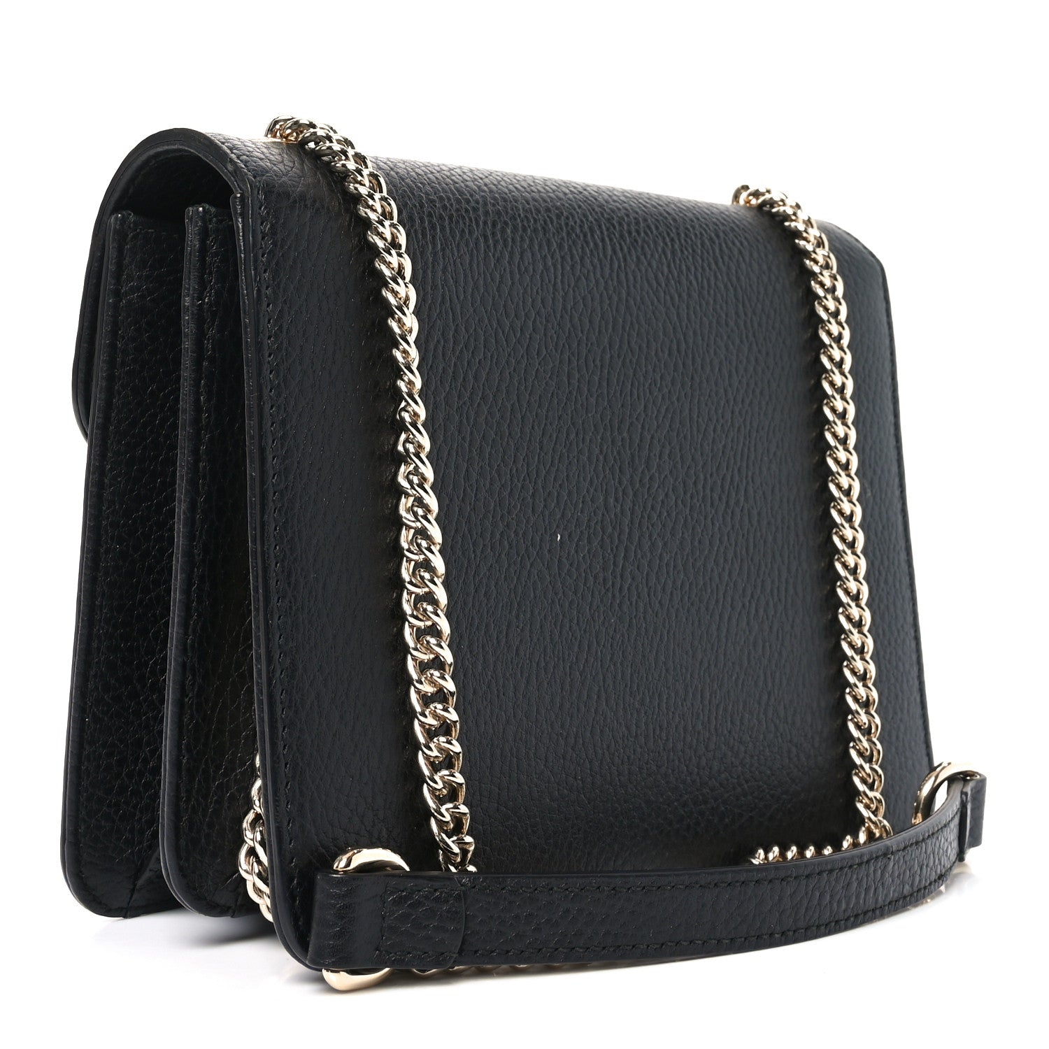 Gucci Dollar Calfskin Small Interlocking G Shoulder Bag Black 3 of 10