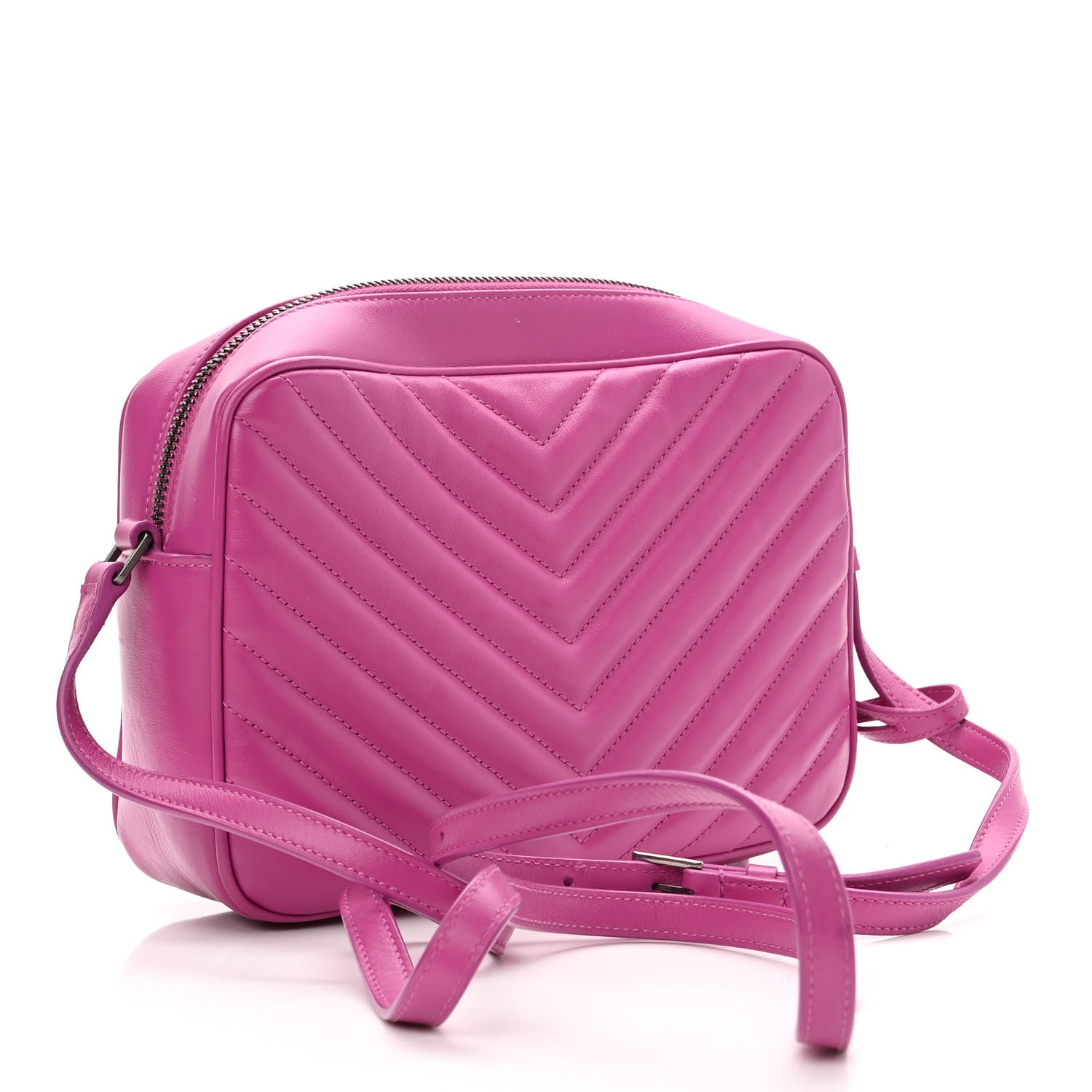 Saint Laurent Calfskin Matelasse Monogram Lou Camera Bag Electric Fuchsia 3 of 10