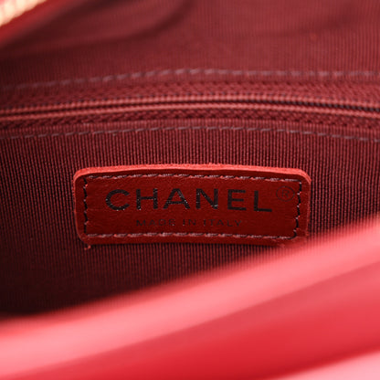 Chanel Aged Calfskin Chevron Quilted Small Gabrielle Hobo Red 6 of 12