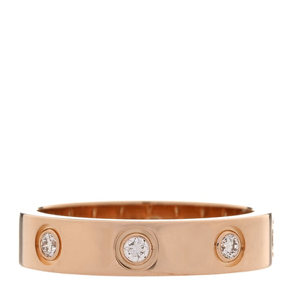 Cartier 18K Pink Gold 8 Diamond 4mm LOVE Wedding Band Ring 48 4.5 3 of 4