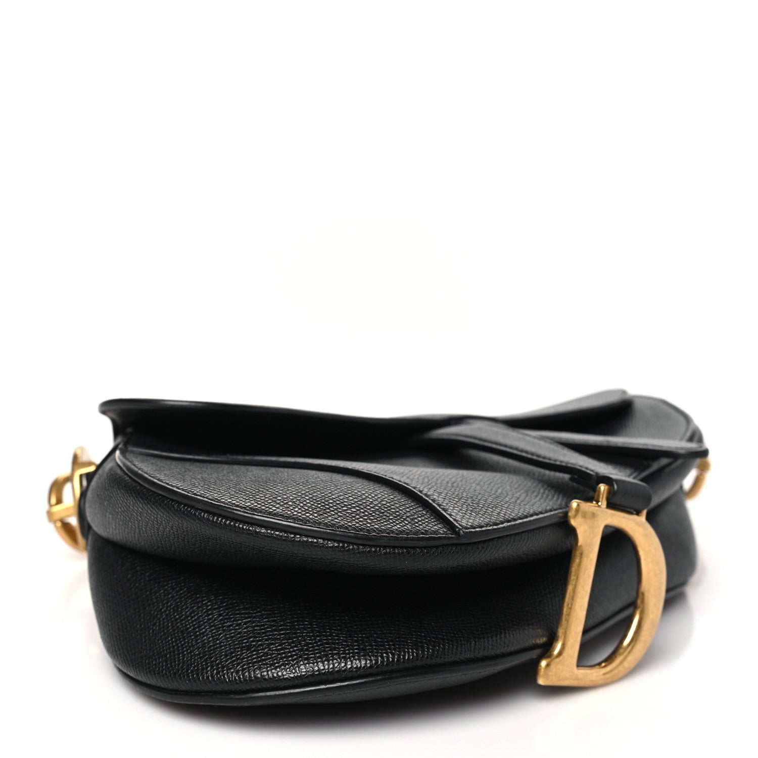 Christian Dior Grained Calfskin Saddle Bag Black 4 of 12