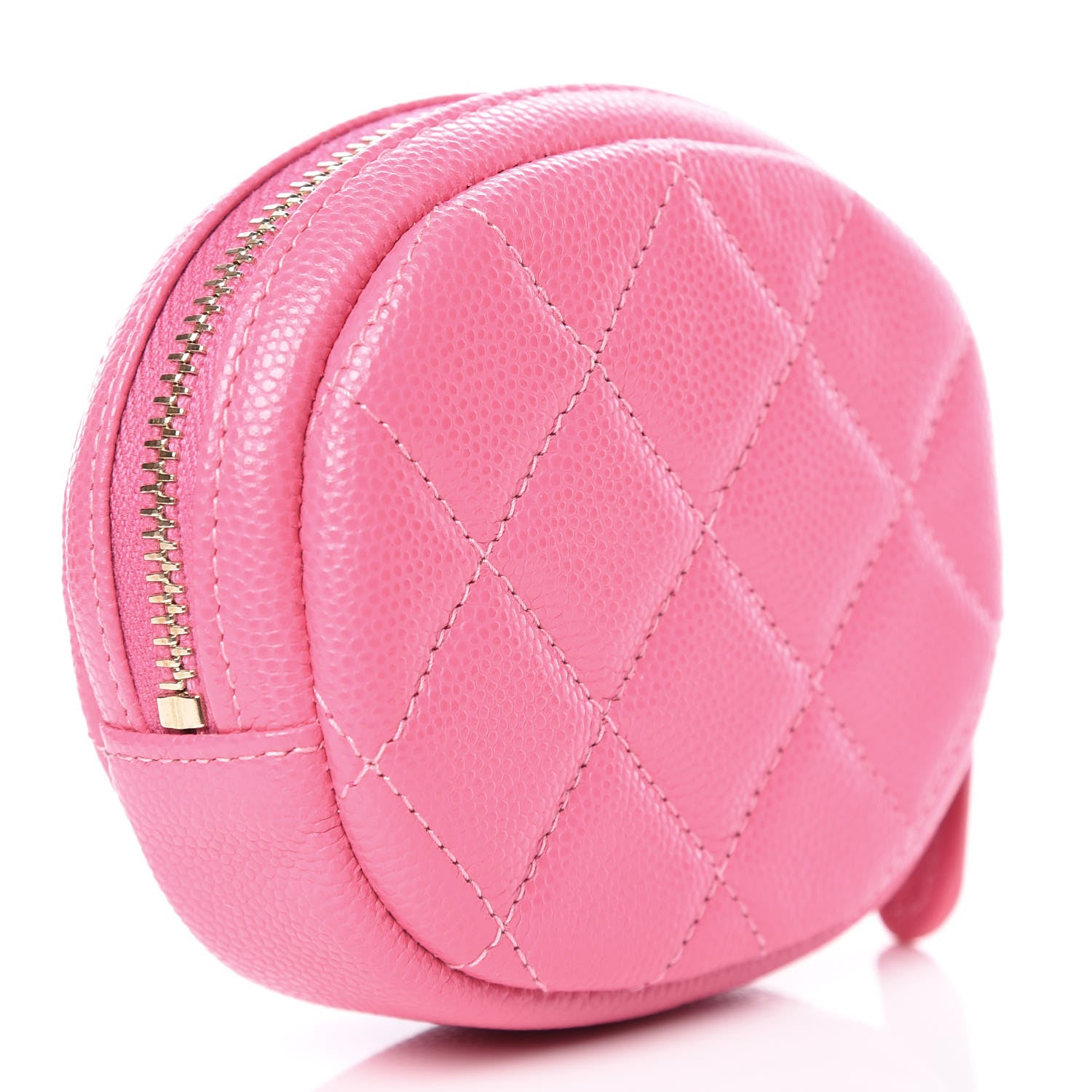Chanel Iridescent Caviar Quilted Zip Around Classic Coin Purse Pink 3 of 9