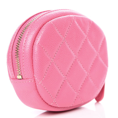Chanel Iridescent Caviar Quilted Zip Around Classic Coin Purse Pink 3 of 9