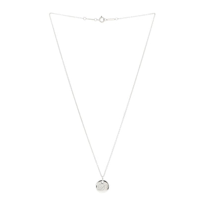 Tiffany Sterling Silver Letter D Round Pendant Necklace 3 of 4