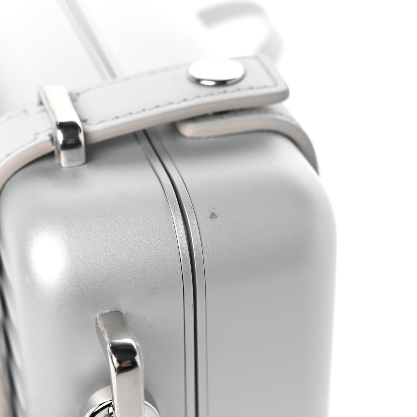 X RIMOWA Aluminum Personal Clutch On Strap Silver