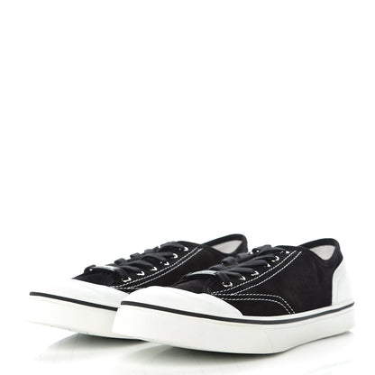 Chanel Suede Mens Lace Up Cap Toe Sneakers 46 Black 3 of 10