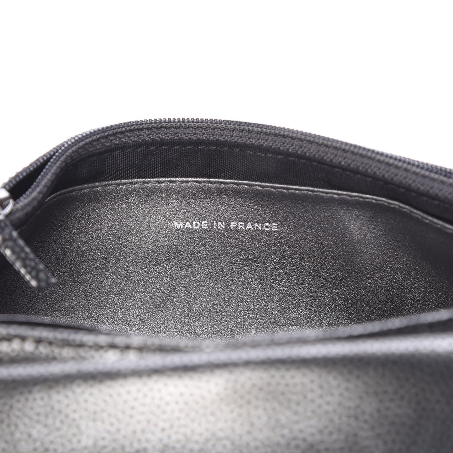 Metallic Caviar Half Moon Wallet On Chain WOC Dark Silver