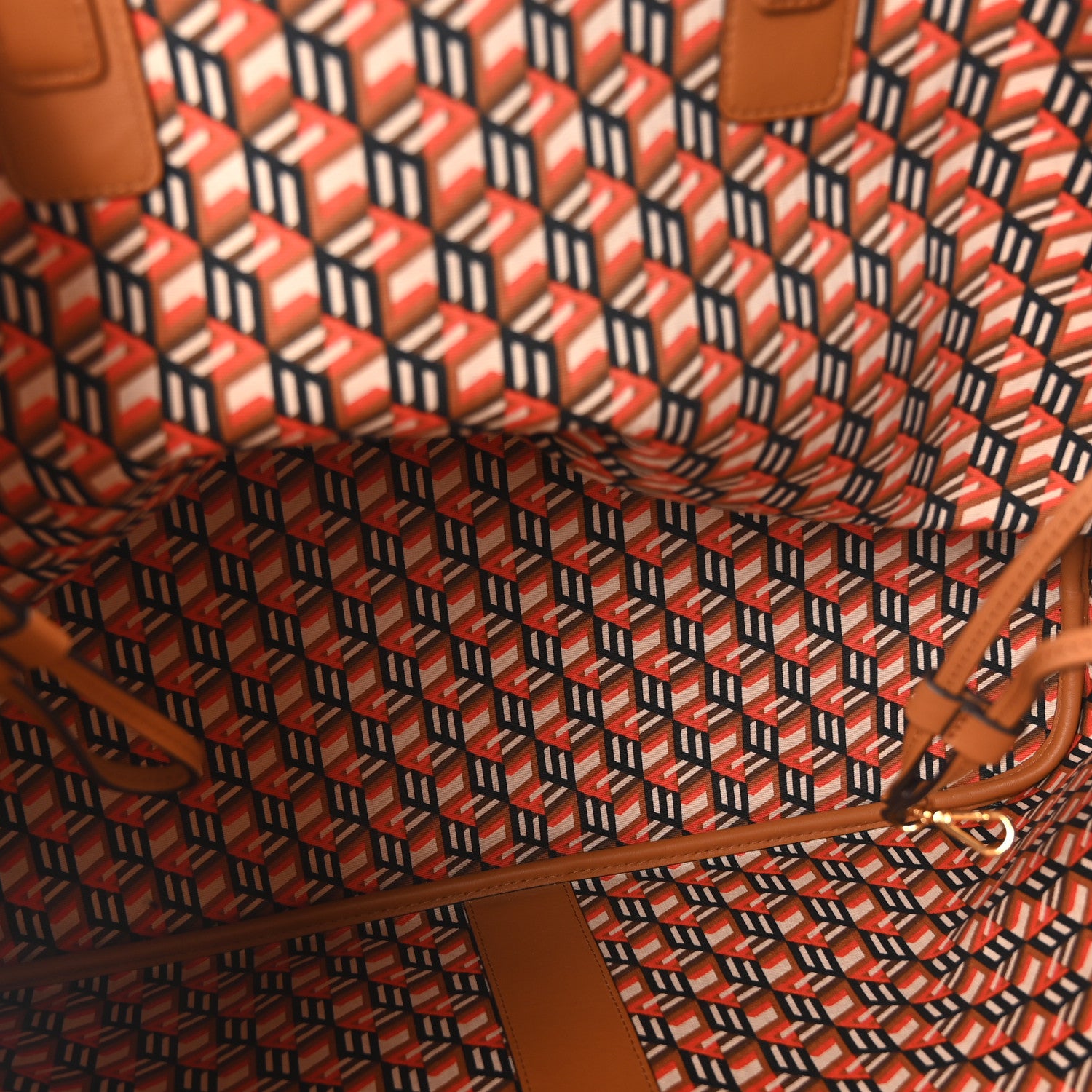 MCM Visetos Large Liz Reversible Shopper Tote Cognac 5 of 9