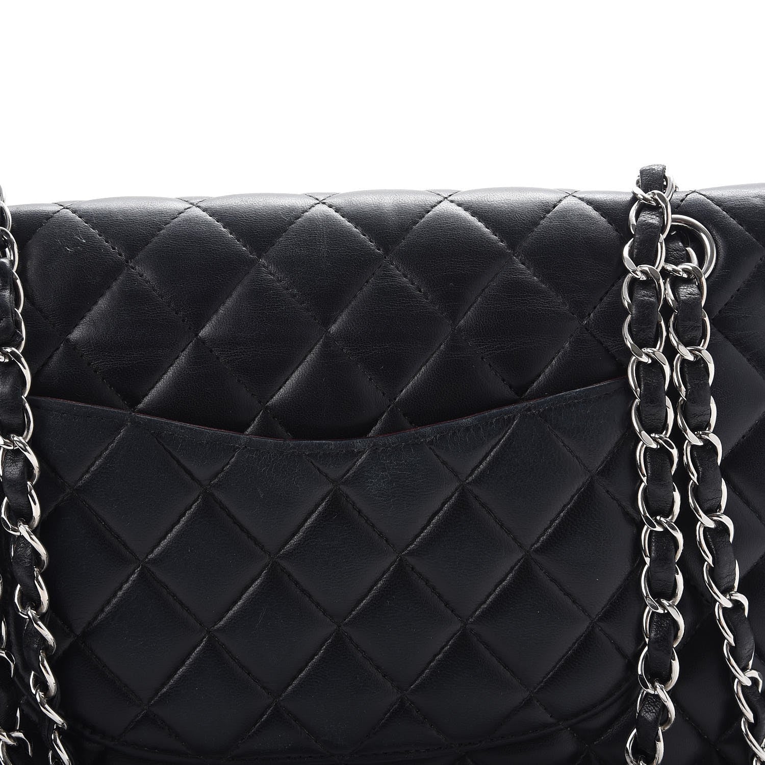 Chanel Lambskin Quilted Medium Double Flap Black 8 of 11