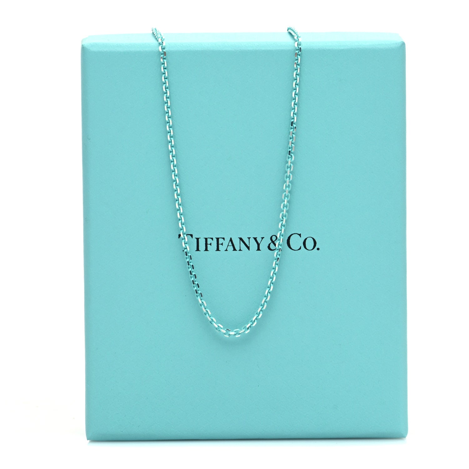 Tiffany Sterling Silver Enamel 1.75mm Chain Necklace Blue 18" 6 of 6