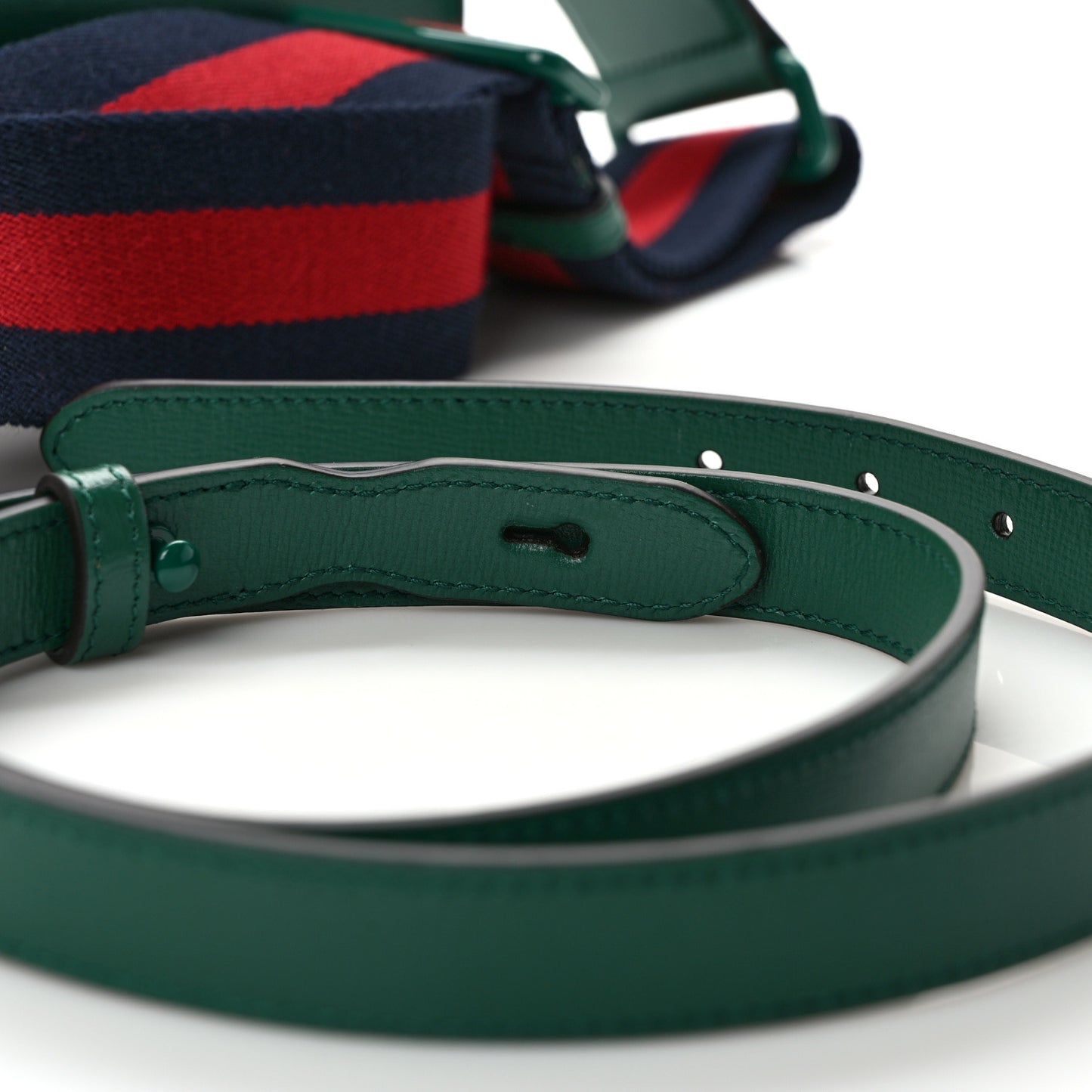 Azalea Calfskin Web Monochrome Horsebit 1955 Shoulder Bag Emerald