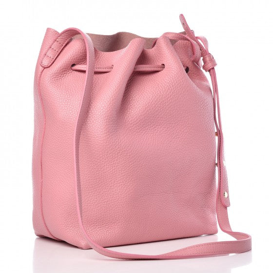 Tumbled Calfskin Bucket Bag Blush