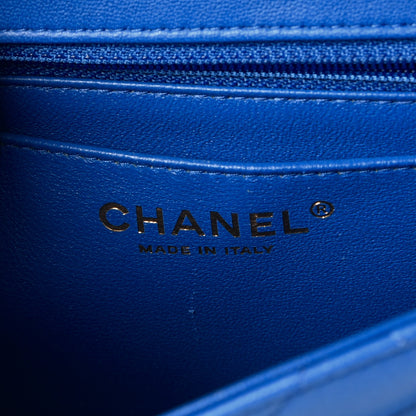 Chanel Lambskin Quilted Mini Square Flap Blue 6 of 8