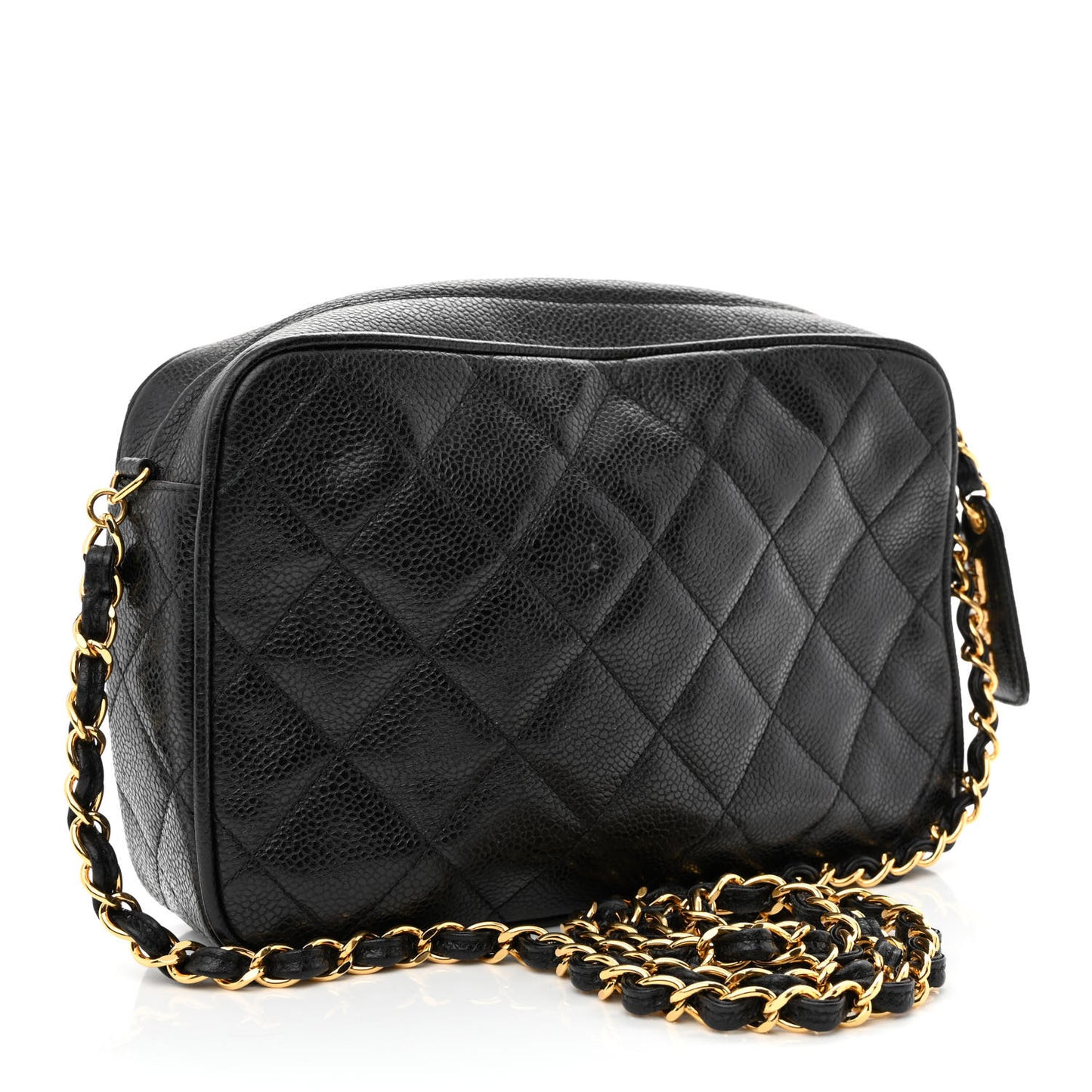 Caviar Quilted Camera Case Black