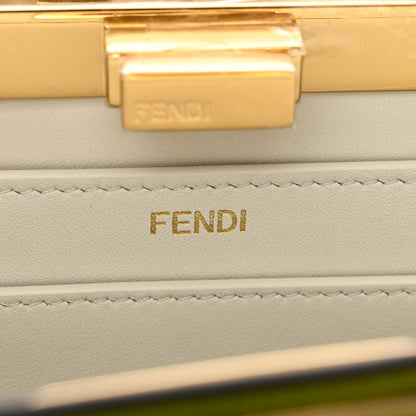 Fendi Vitello Seta Shiny Nappa Small Peekaboo I SEE U Satchel Wasabi White 8 of 11