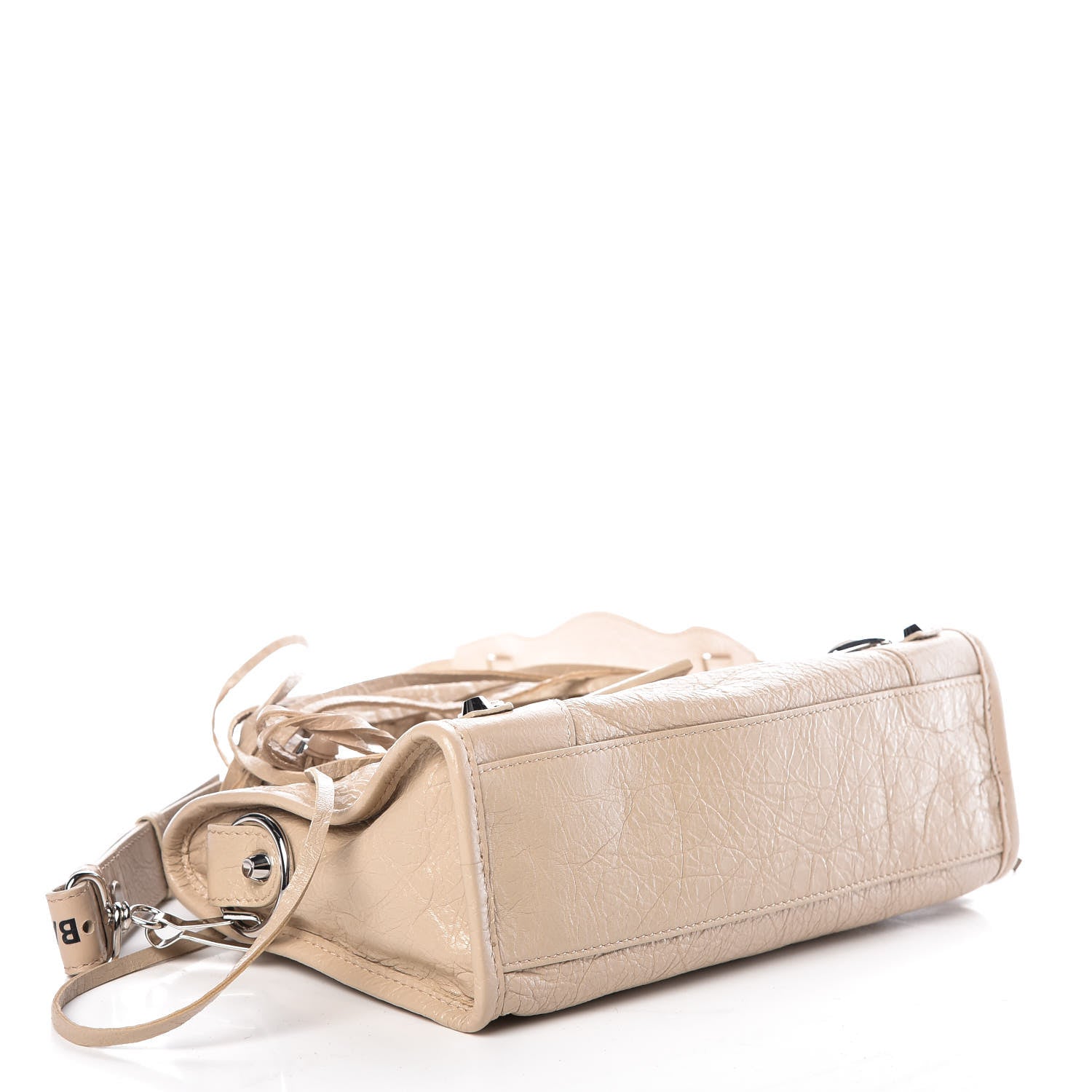 Balenciaga Agneau Classic Silver Hardware Mini City Logo Strap Beige Tapioca 4 of 9