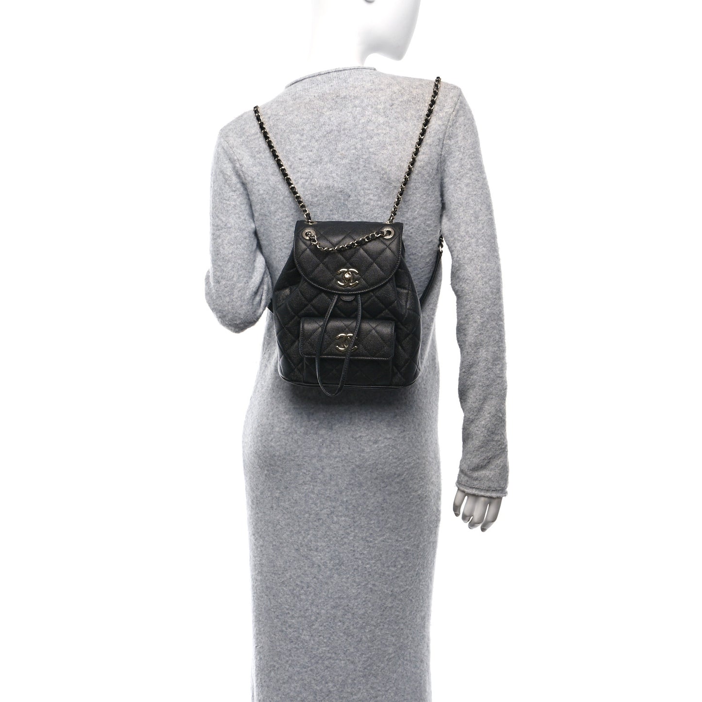 Caviar Quilted Backpack Bag Black