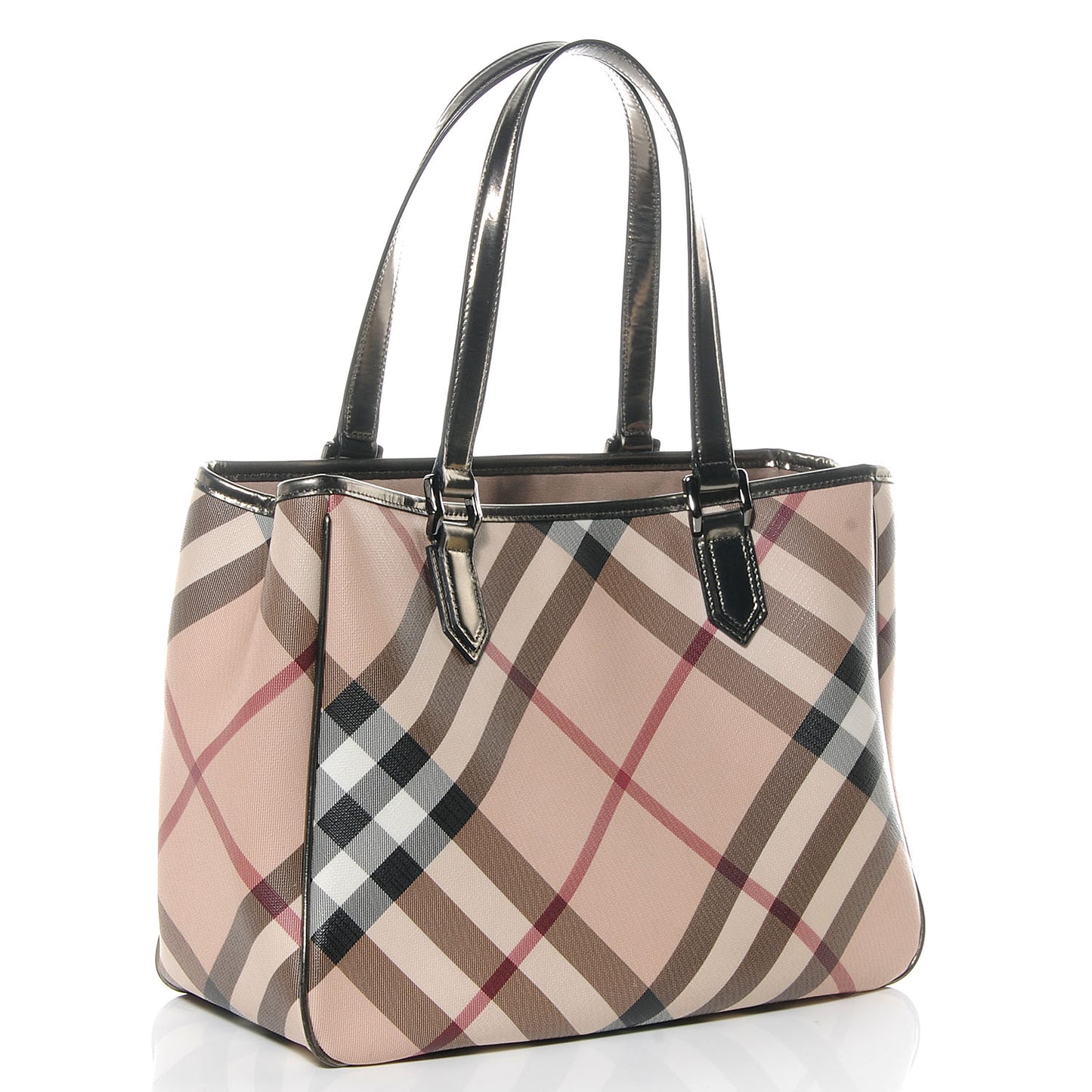 Metallic Calfskin Nova Check Tote