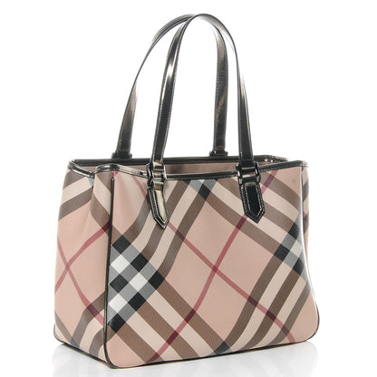 Burberry Metallic Calfskin Nova Check Tote 3 of 8