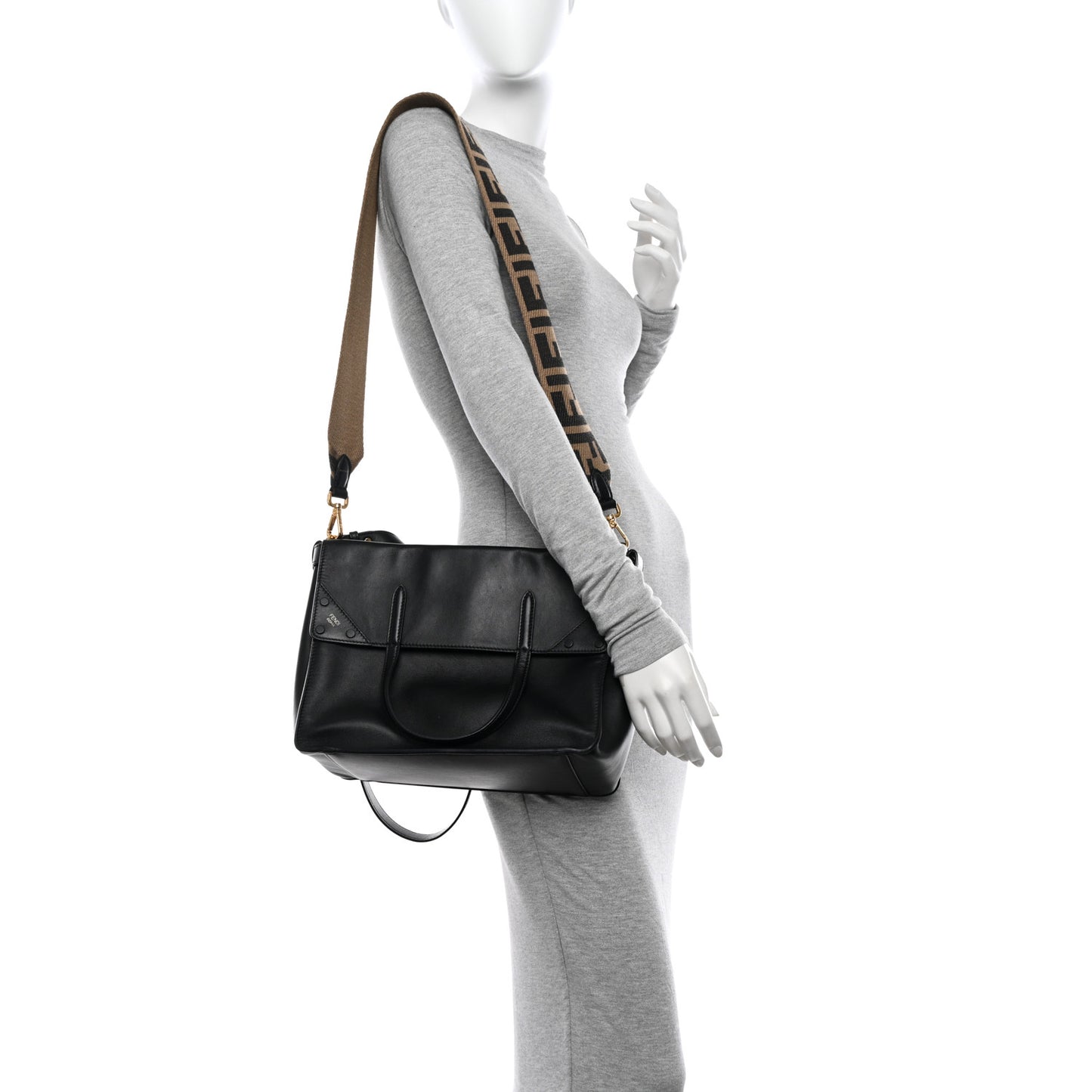 Vitello Grace Matte Large Flip Tote Black