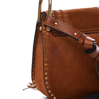 Chloe Suede Calfskin Braided Small Hudson Shoulder Bag Caramel 9 of 9