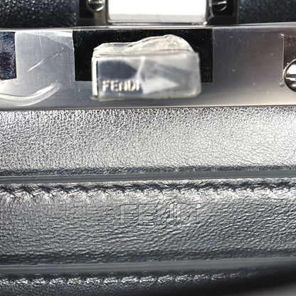 Fendi Crystal Vitello Laminato FF Petite Peekaboo I SEE U Satchel Crystal Argento 8 of 14
