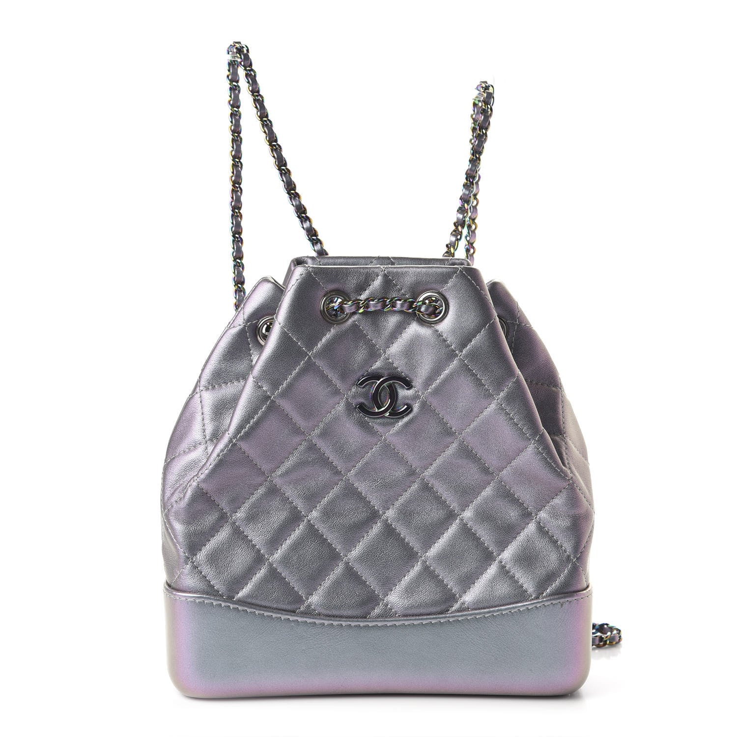 Chanel Iridescent Lambskin Calfskin Small Quilted Gabrielle Backpack Light Purple 1 of 10