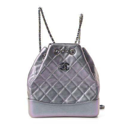 Chanel Iridescent Lambskin Calfskin Small Quilted Gabrielle Backpack Light Purple 1 of 10