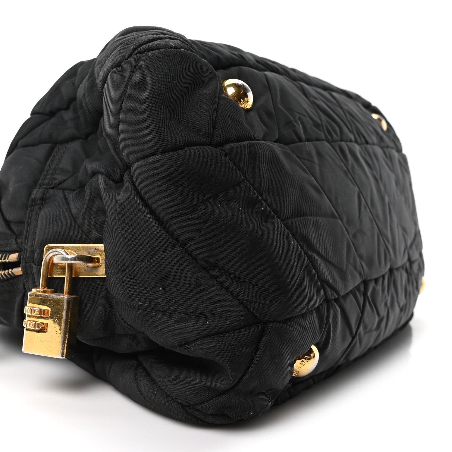 Prada Tessuto Nylon Chevron Catena Bag Black 1840215 – FASHIONPHILE
