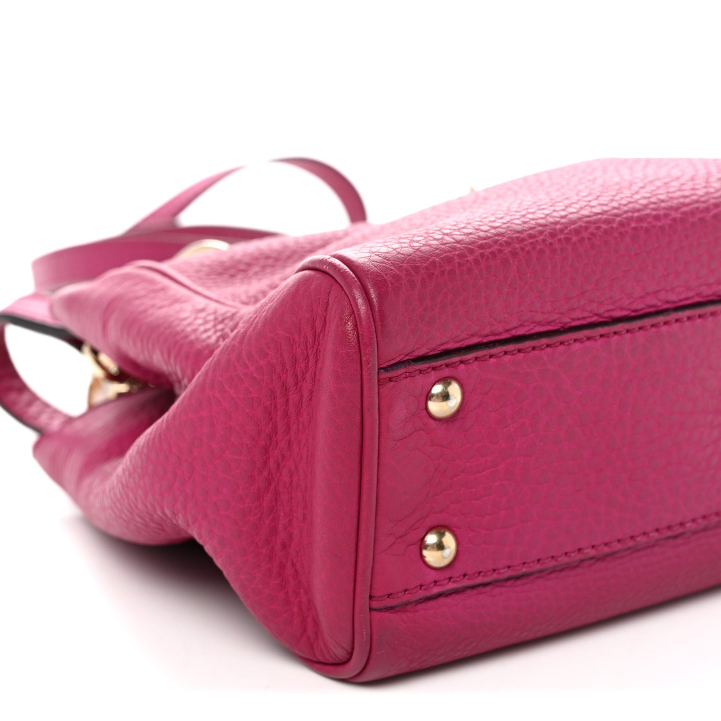 Calfskin Mini Bamboo Shopper Tote Bright Bougainvillea