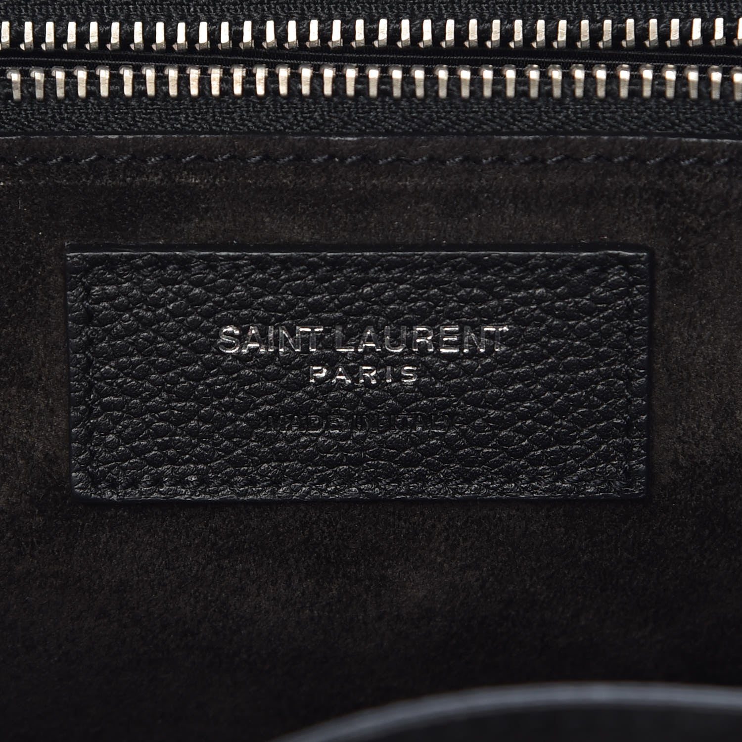 Saint Laurent Grained Calfskin Small Cabas Rive Gauche Black 9 of 11