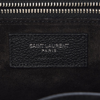 Saint Laurent Grained Calfskin Small Cabas Rive Gauche Black 9 of 11