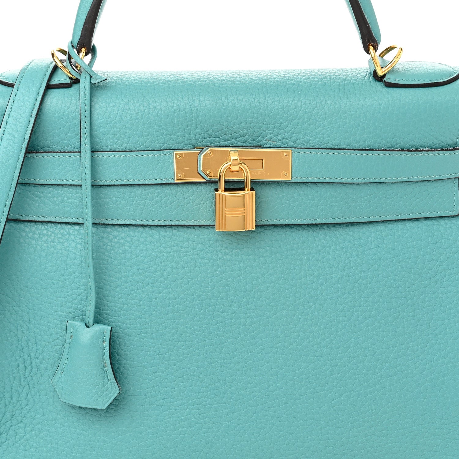 Hermes Togo Kelly Retourne 32 Bleu Atoll 7 of 19