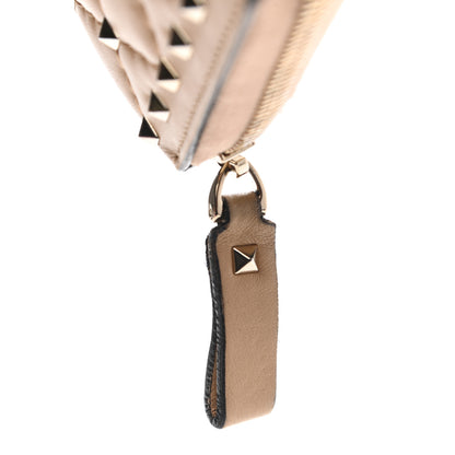 Valentino Garavani Nappa Rockstud Spike Zip Around Wallet Camel Rose 12 of 12