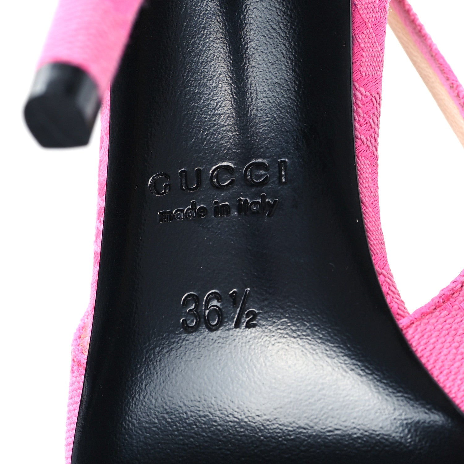 Gucci New Canvas GG Nappa Charlotte Horsebit 85mm Erin Slingback Pumps 36.5 Pink 7 of 11