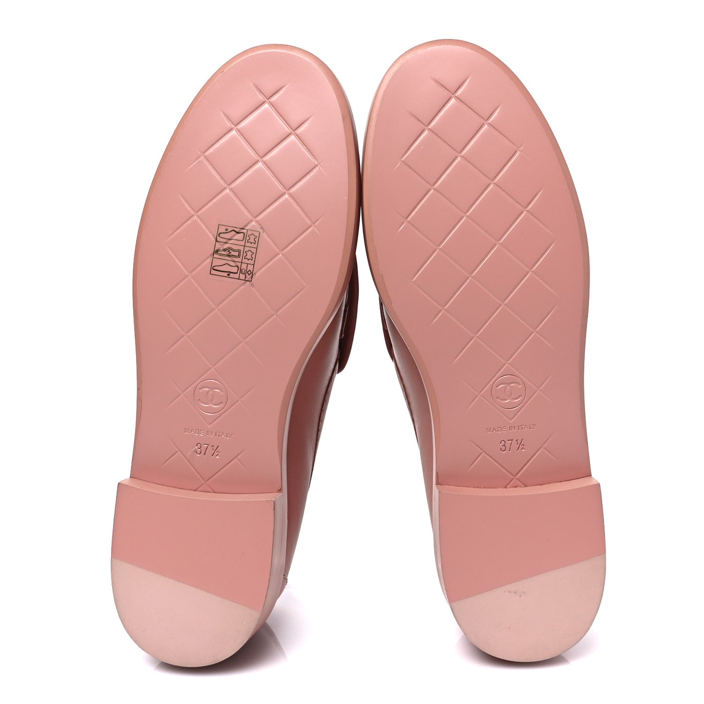Lambskin Quilted CC Turnlock Loafers 37.5 Dark Pink