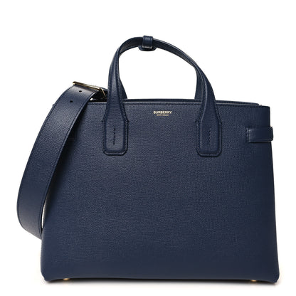 Burberry Grainy Calfskin House Check Medium Banner Tote Regency Blue 1 of 12
