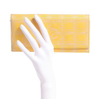 Chanel Nylon Travel Flap Wallet Yellow 2 of 9