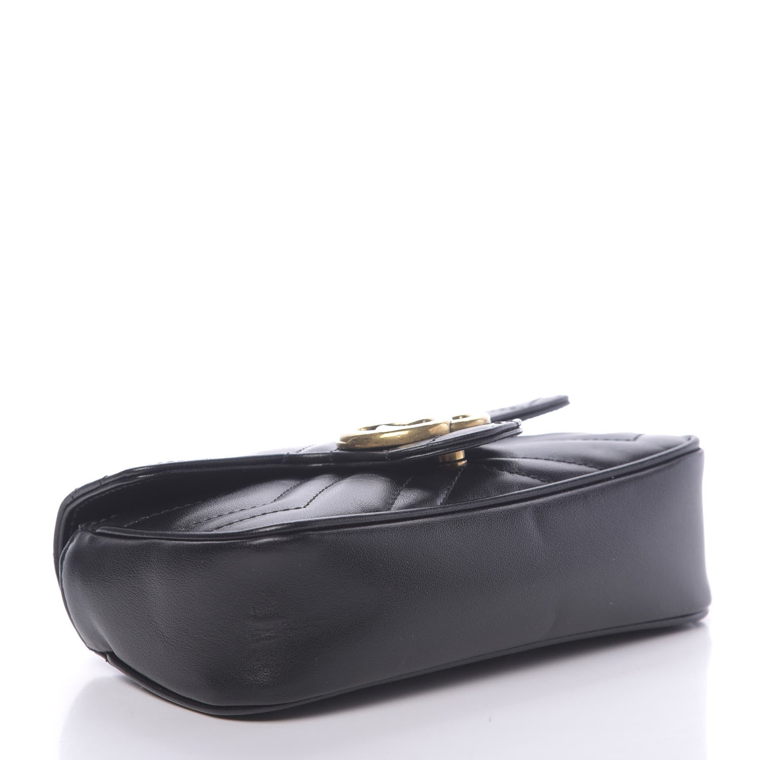 Gucci Calfskin Matelasse Super Mini GG Marmont Shoulder Bag Black 4 of 11