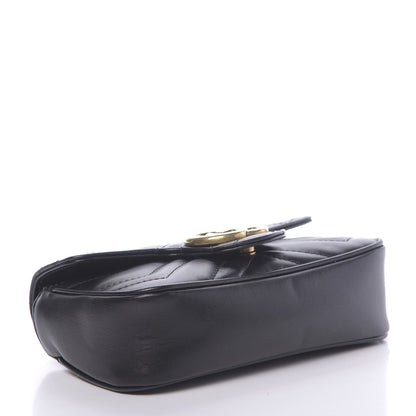 Gucci Calfskin Matelasse Super Mini GG Marmont Shoulder Bag Black 4 of 11