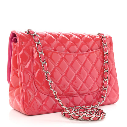 Chanel Patent Quilted Jumbo Double Flap Pink 3 of 11