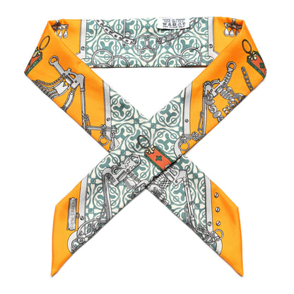 Hermes Silk Mors Et Gourmettes Remix Twilly 1 of 6