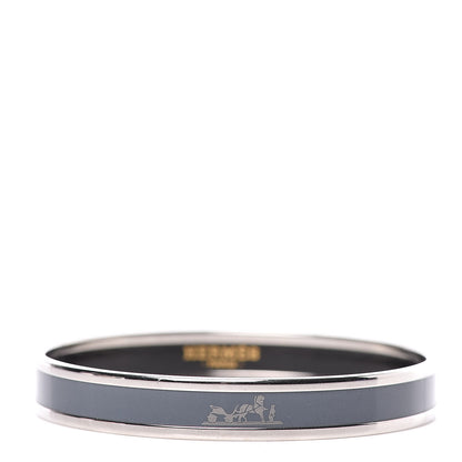 Hermes Enamel Printed Narrow Caleche Bracelet 65 Ardoise 1 of 6