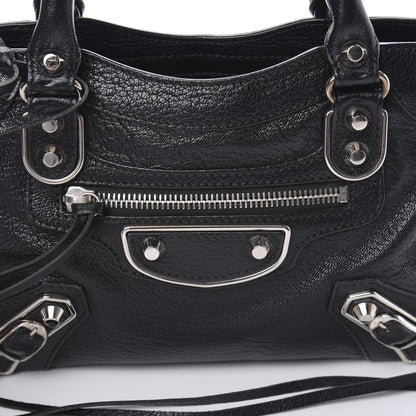 Balenciaga Chevre Silver Metallic Edge Hardware Mini City Black 8 of 10