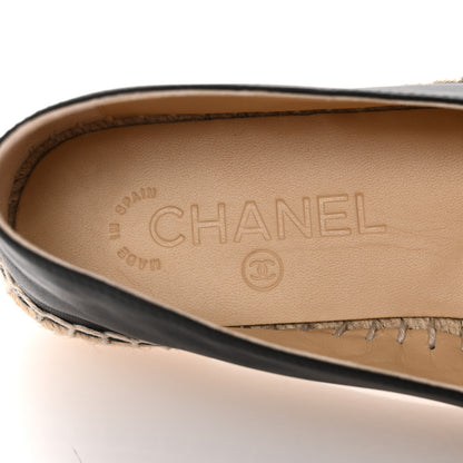 Chanel Lambskin CC Espadrilles 37 Black 8 of 10